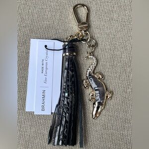 NWT Brahmin CROC CHARM in NOCTURNAL Melbourne Tassel